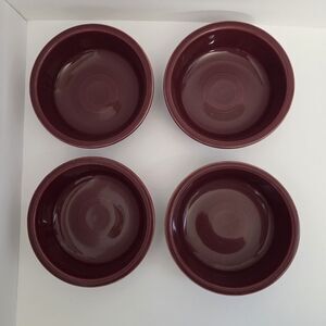 4 Homer Laughlin Fiestaware 6 7/8" Round Coupe Soup Bowls HLC Claret (Retired)